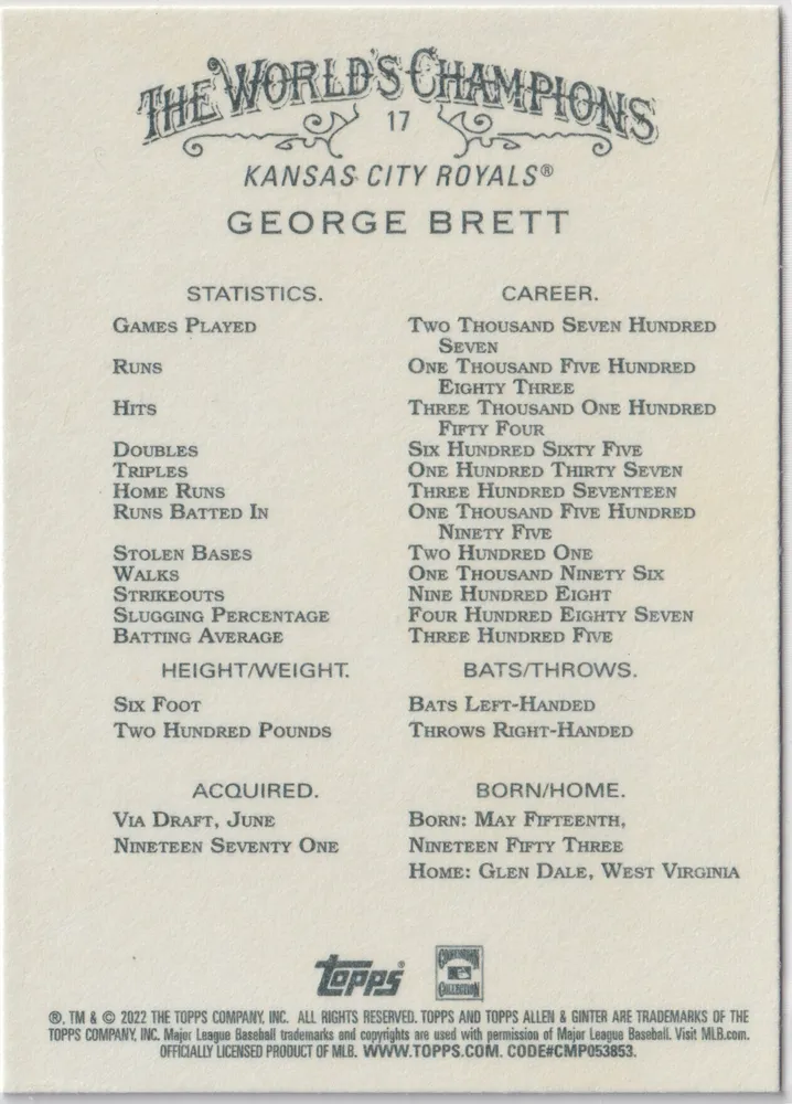 George Brett: AG-23-17 view 2