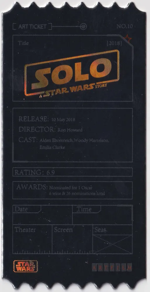 Solo, A Star Wars Story: Promo Ticket view 2