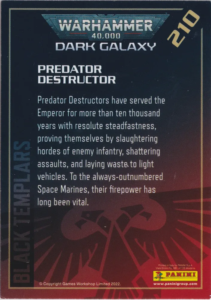 Warhammer 40k Dark Galaxy, Predator Destructor: OW-210 view 2