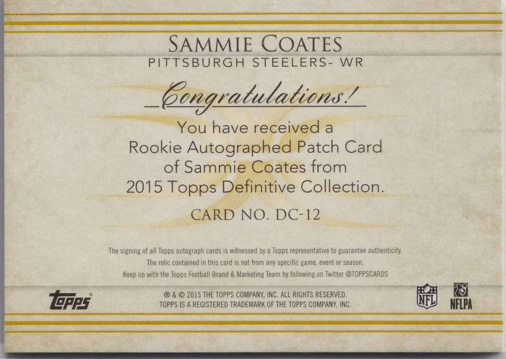 Definitive Football 2015: Sammie Coates: DC-12 view 2