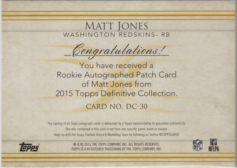 Definitive Football 2015, Matt Jones: DC-30 view 2