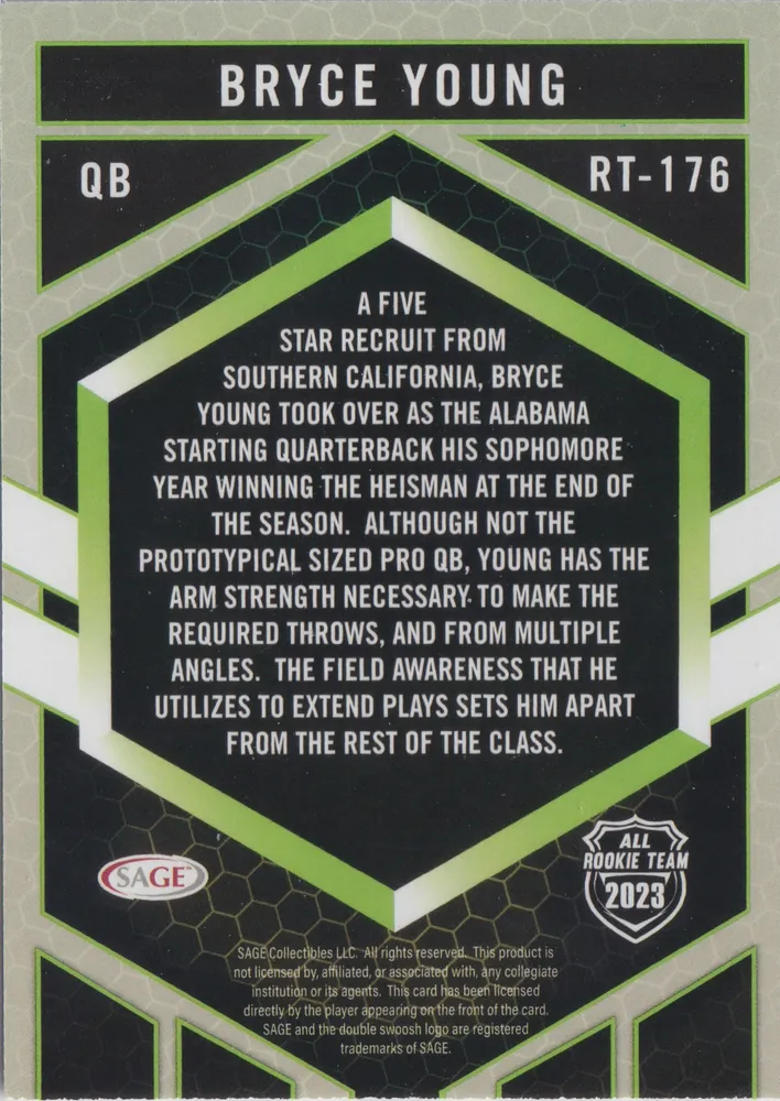 Sage High Series Draft RT-176: Bryce Young view 2