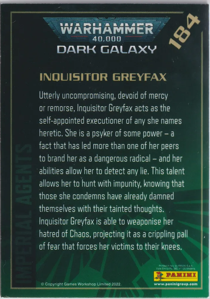 Warhammer 40k Dark Galaxy, Inquisitor Greyfax: WW-184 view 2