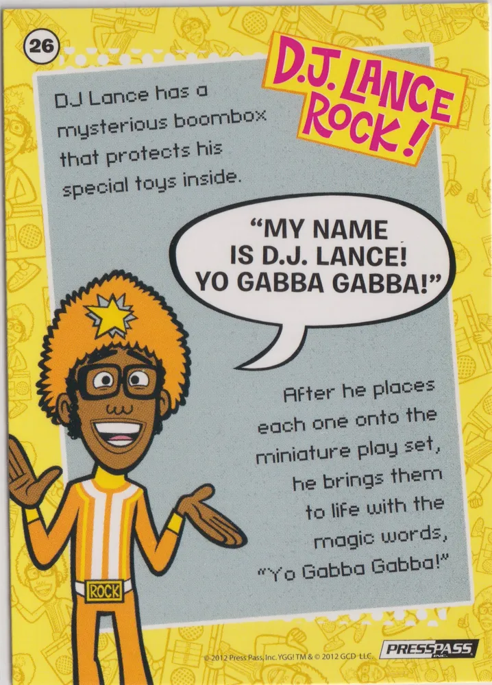 Yo Gabba Gabba, Dj Lance Rock, Card 26 view 2