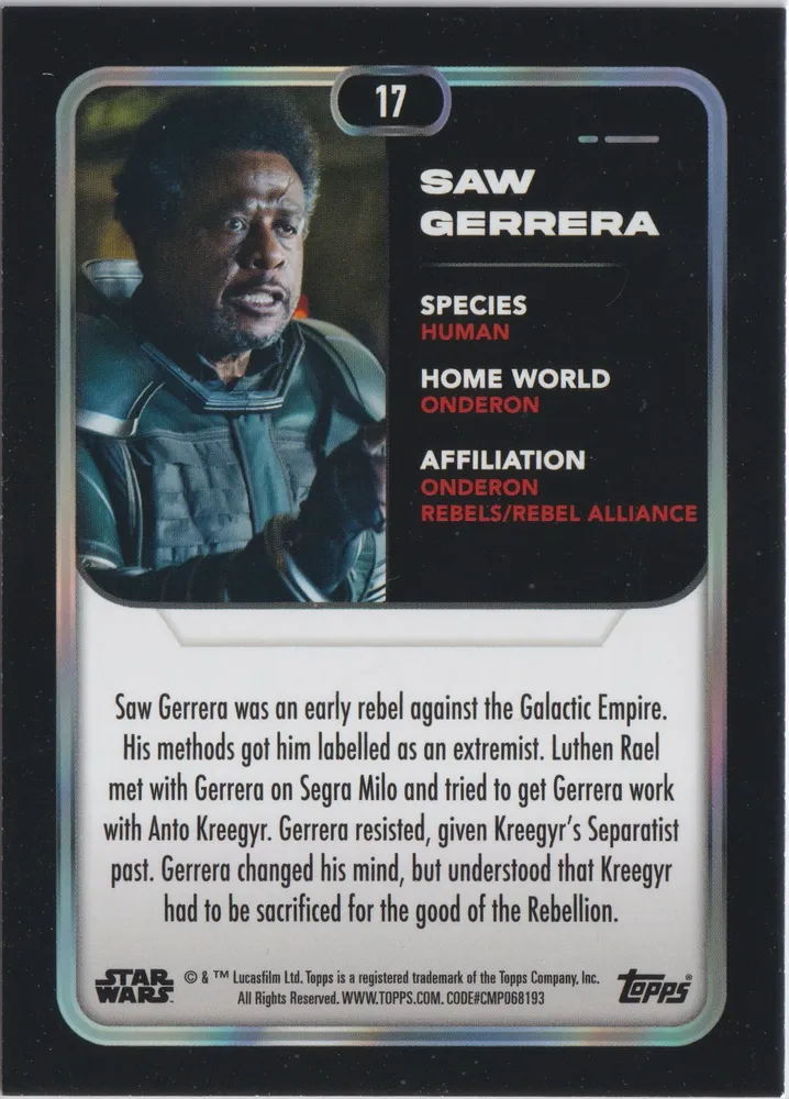 Star Wars Flagship 2023: Saw Gerrera card 17 view 2
