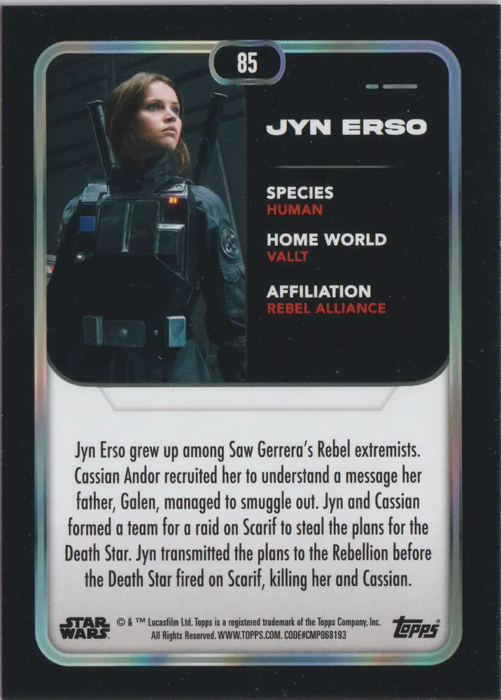 Star Wars Flagship 2023: Jyn Erso card 85 view 2