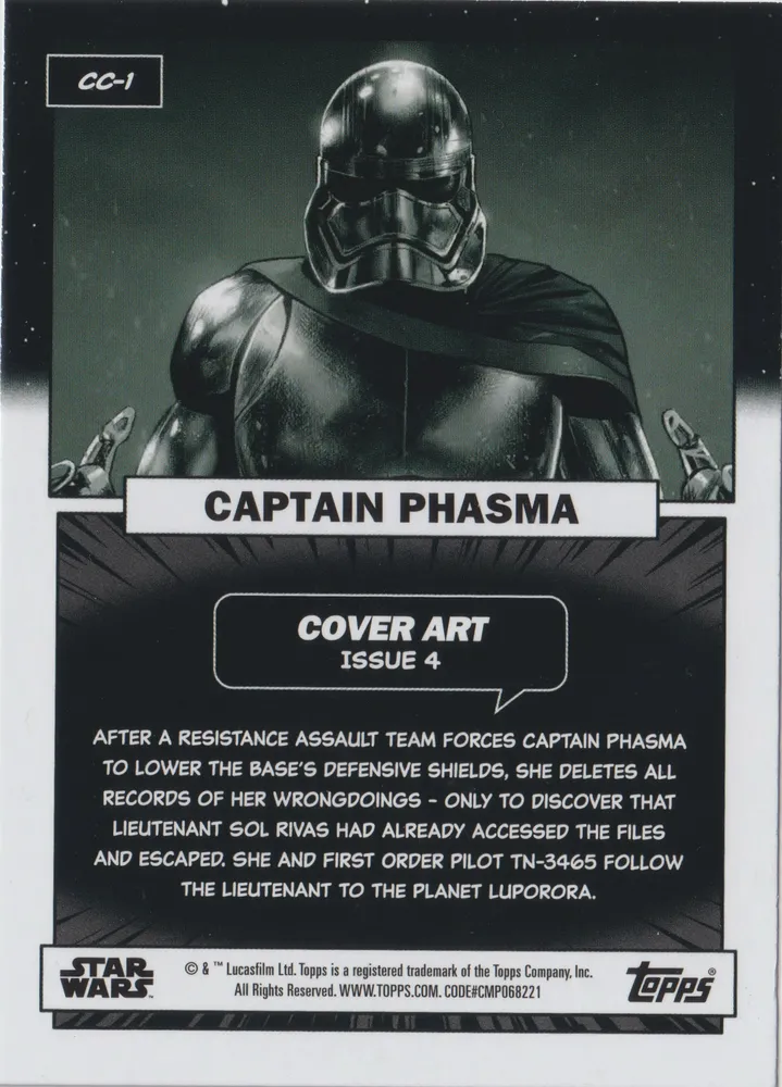 Star Wars Flagship 2023: Captain Phasma card CC-1 view 2