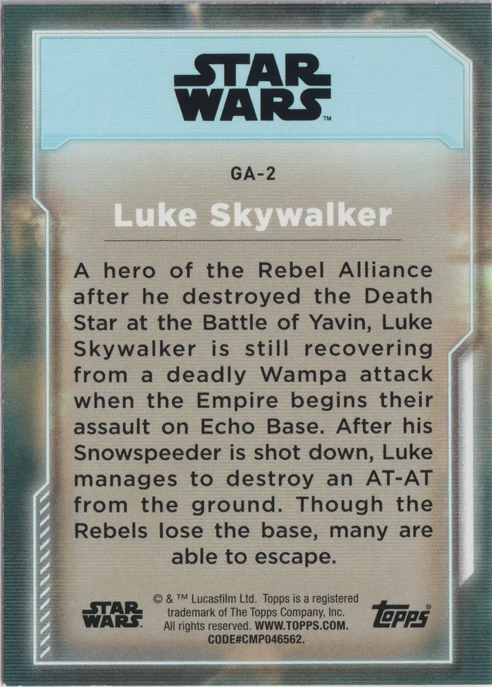 Star Wars Flagship 2023: Luke Skywalker card GA-2 view 2