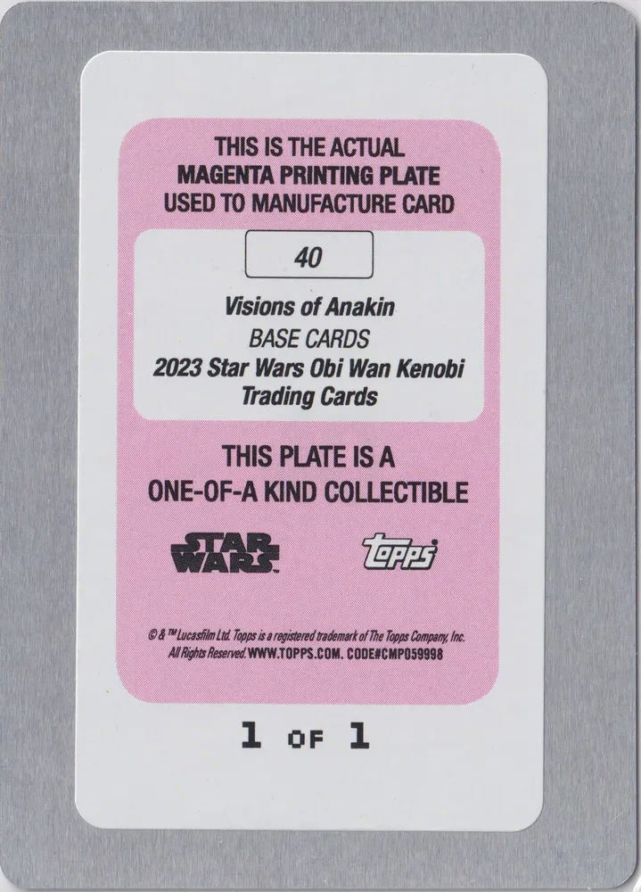 Obi-Wan: 1/1 Magenta Printing Plate Card 40, OBI-PP-40-MAGENTA view 2