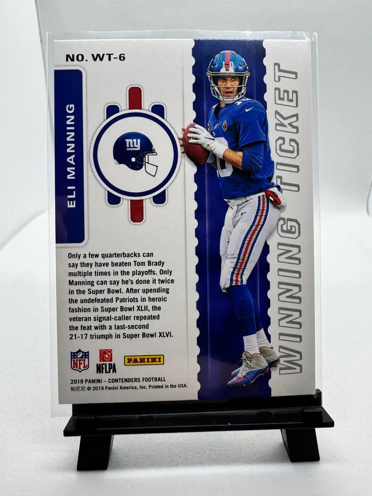 Sports Cards, Eli Manning: WT-6 view 2