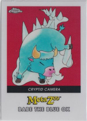 Babe the Blue Ox, card 3-F from Topps Chrome Metazoo series 0 trading cards
