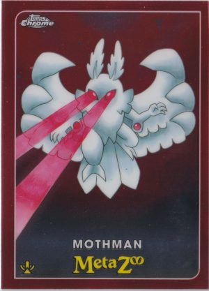Mothman card 45, from Topps Chrome Metazoo series 0 trading cards