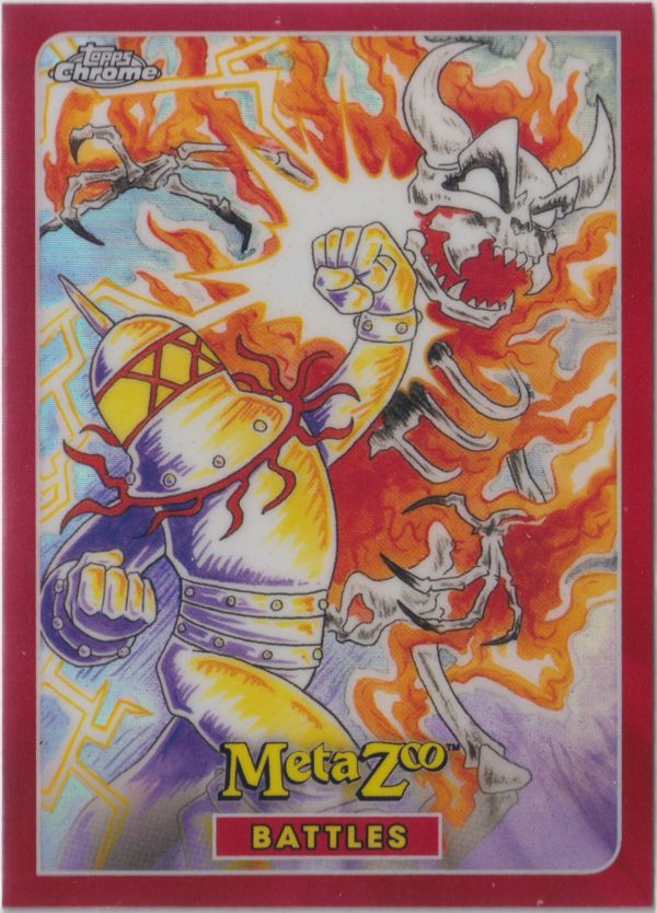 Metal vs Char card B-3, from Topps Chrome Metazoo series 0 trading cards