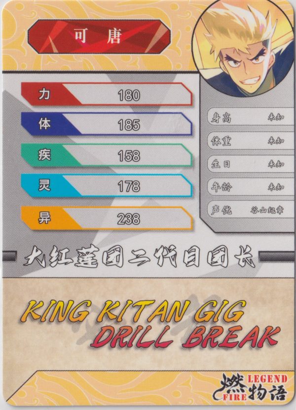 Kittan Bachika trading card from Little Frog's anime multiverse set: Fire Legend