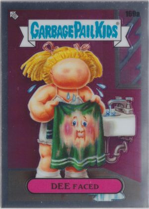 Dee Faced: 169a a trading card from the Chrome series 5 release of Garbage Pail Kids by Topps