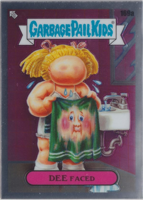 Dee Faced: 169a a trading card from the Chrome series 5 release of Garbage Pail Kids by Topps