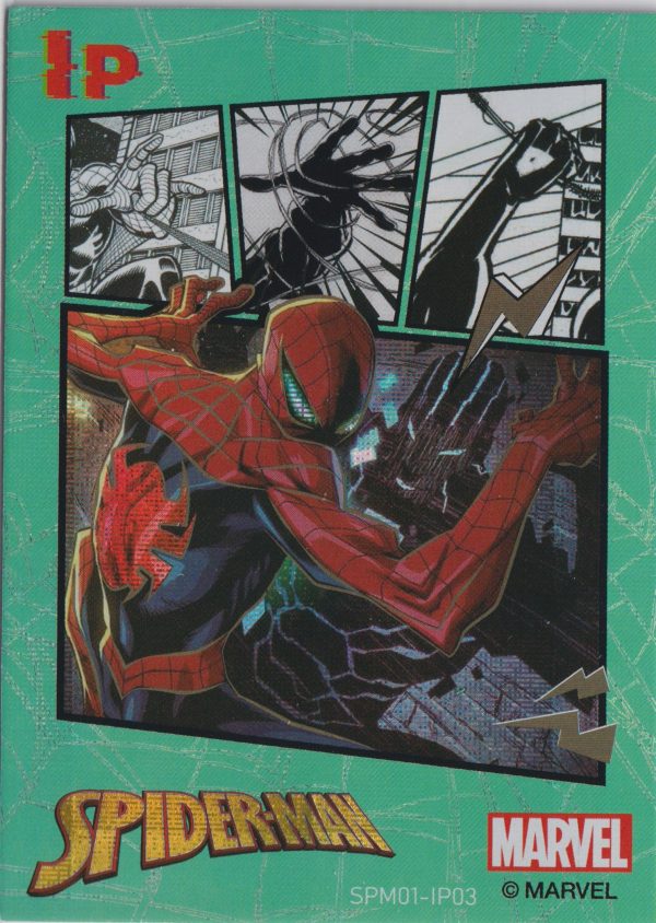 SPM01-IP03 a trading card from the incredible Spiderman 60th Anniversary set by Zhenka