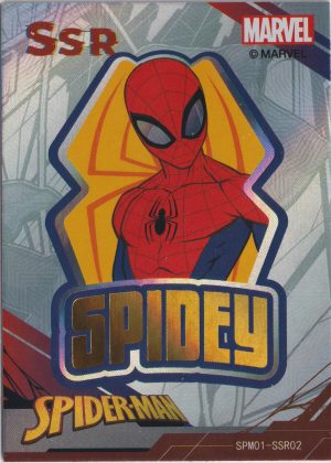 SPM01-SSR02 a trading card from the incredible Spiderman 60th Anniversary set by Zhenka