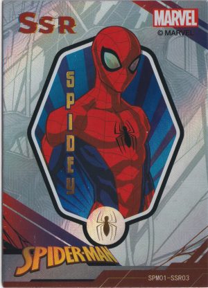 SPM01-SSR03 a trading card from the incredible Spiderman 60th Anniversary set by Zhenka