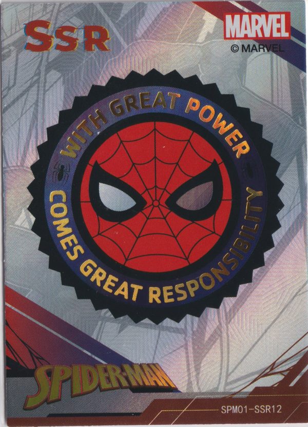 SPM01-SSR12 a trading card from the incredible Spiderman 60th Anniversary set by Zhenka
