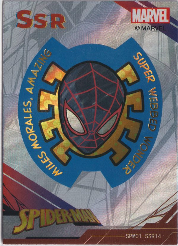 SPM01-SSR14 a trading card from the incredible Spiderman 60th Anniversary set by Zhenka