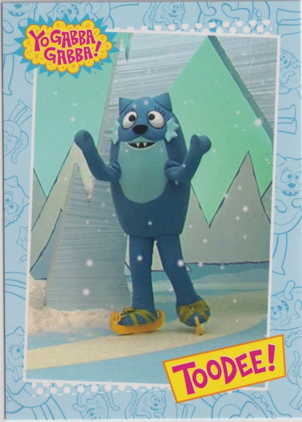 Toodee, Card 18 from Press Pass's colorful trading cards set featuring the OG Yo Gabba Gabba television show