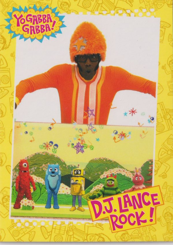 Dj Lance Rock, Card 26 from Press Pass's colorful trading cards set featuring the OG Yo Gabba Gabba television show