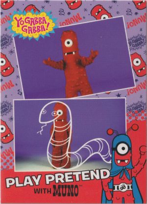 Play Pretend Snake, Card 46 from Press Pass's colorful trading cards set featuring the OG Yo Gabba Gabba television show
