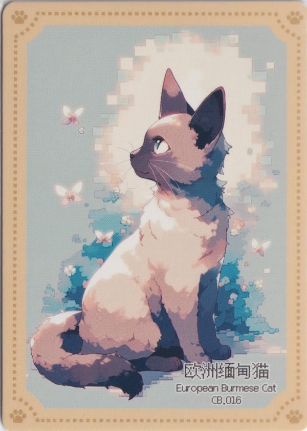 European Burmese Cat, CB.016 a trading card from the wonderful Meow World set by Joyriot