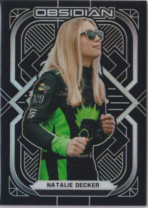 Natalie-Decker on card 48 from Panini's 2021 Nascar Chronicles set of trading cards