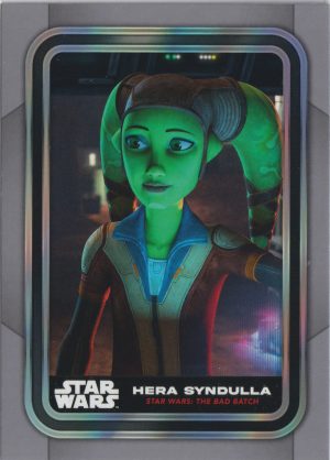 Hera Syndulla card 22 from Topps' 2023 Flagship trading cards set. This is the low-end retail offering, it still has many parallels, insert sets and a full suite of rare autographed chase cards.