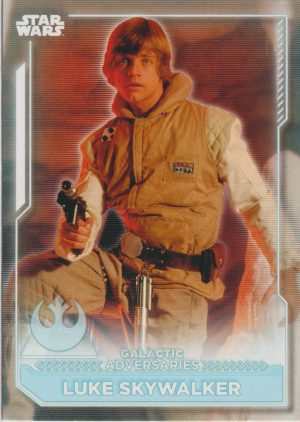 Luke Skywalker card GA-2 from Topps' 2023 Flagship trading cards set. This is the low-end retail offering, it still has many parallels, insert sets and a full suite of rare autographed chase cards.