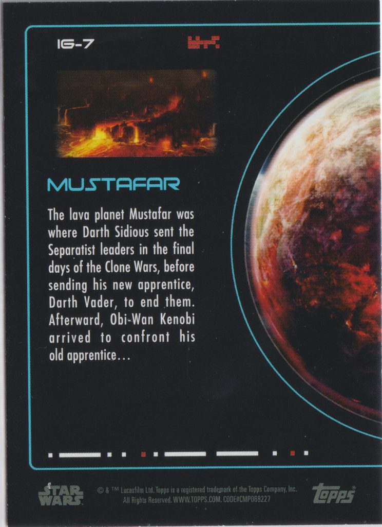Star Wars Flagship 2023 Mustafar card IG7 Trading Card Archives