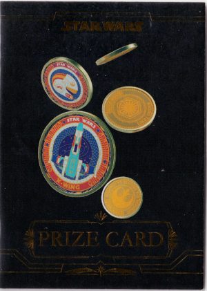 SW01.Coin-prize trading card, from star wars pre release 2023.