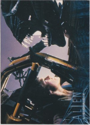 Jaws of a Queen - Card 26 from the 1996 Alien Legacy trading cards produced by inkworks.