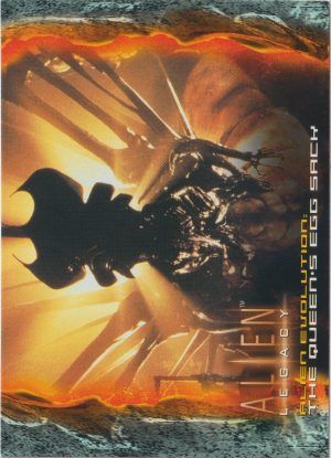 The Queens Egg Sack - Card 70 from the 1996 Alien Legacy trading cards produced by Inkworks.