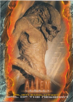 Wail of the Newborn - Card 80 from the 1996 Alien Legacy trading cards produced by Inkworks.