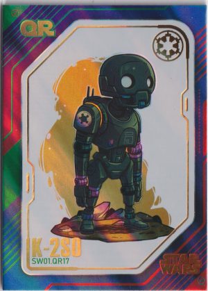SW01.QR17 K-2SO, a trading card from the amazing Star Wars Pre Release set by Step Inn Games Ltd now known as Cartoon House